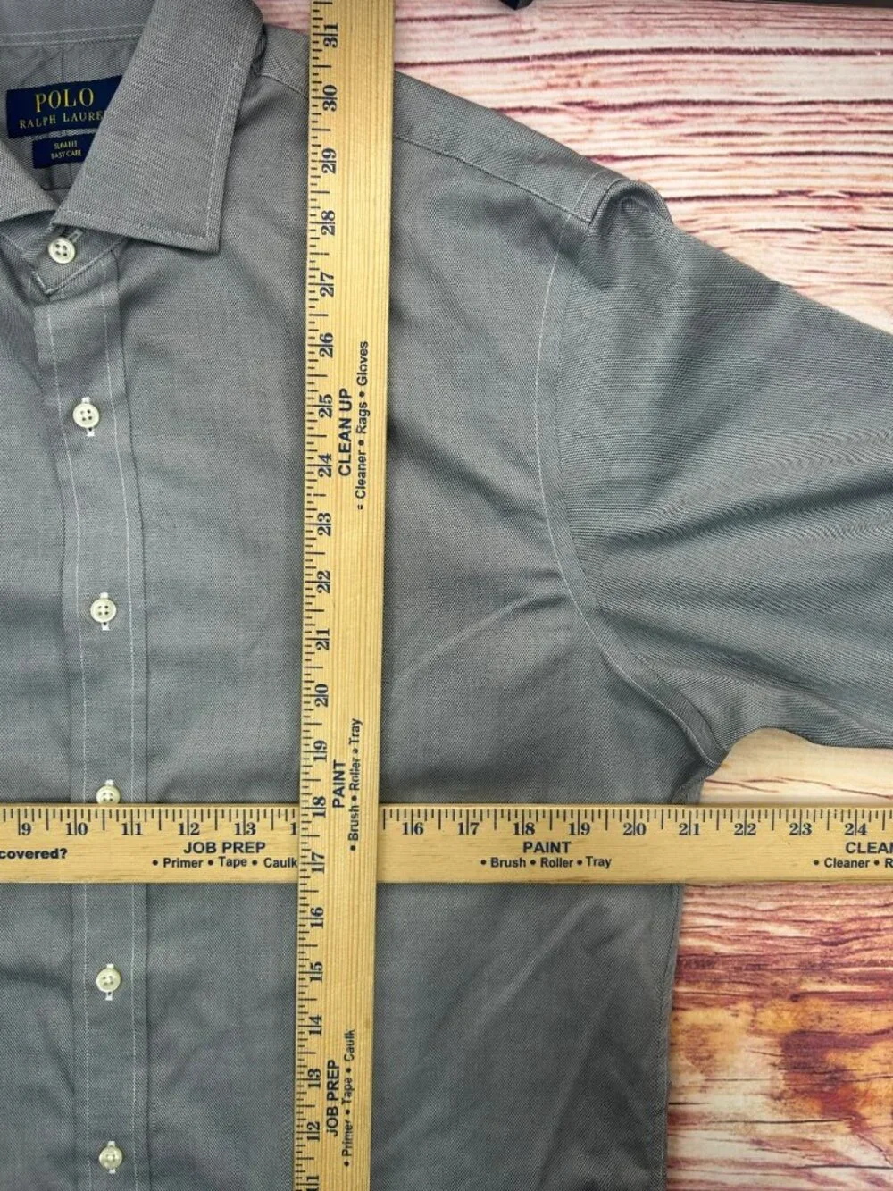 Polo Ralph Lauren Mens Slim Fit Gray Dress Shirt 16.5 Medium